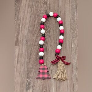 Buffalo Plaid Christmas Bead Garland Aldi Tray Object